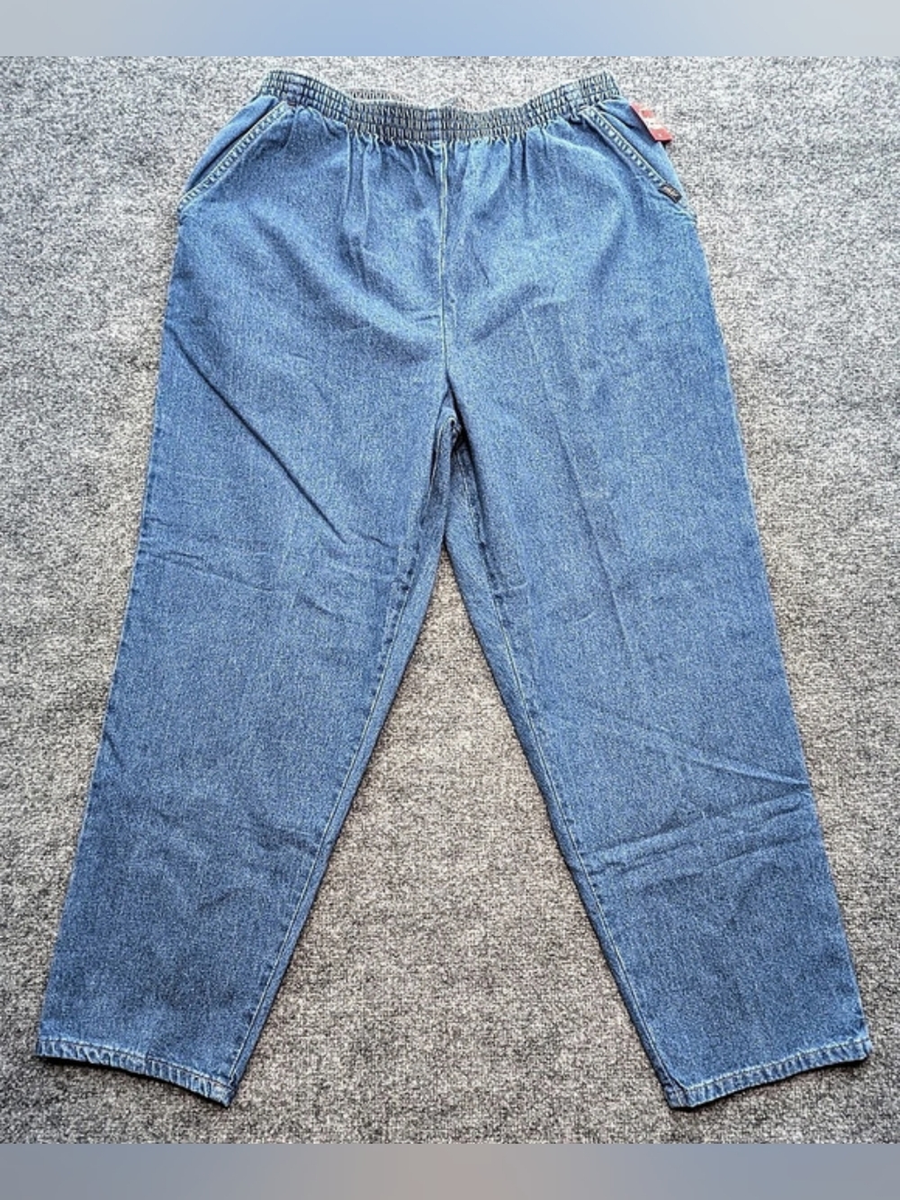 Chic Comfort Collection Pull-On Jeans Straight Leg Blue Waist 20W